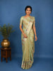 Pastel Green Stripes Design Semi Tissue Saree