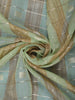Pastel Green Stripes Design Semi Tissue Saree