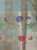 Pastel Green Stripes Design Semi Tissue Saree