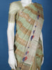 Pastel Green Stripes Design Semi Tissue Saree