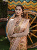 Pastel Green with Rose Gold Floral and Jacquard Style Zari Woven Design Pure Kanchipuram Silk Saree with Rain Drop Zari Border