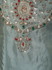 Pastel Ice Blue Abstrat Sequins and Beads Embroidered Design Tissue Straight Cut Salwar Suit with Matching Designer Dupatta