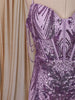 Pastel Lavender Abstract Heavy Sequins Embroidered Design Sequins Fabric Party Wear Corset Fish Cut Gown