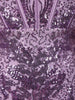 Pastel Lavender Abstract Heavy Sequins Embroidered Design Sequins Fabric Party Wear Corset Fish Cut Gown