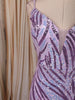 Pastel Lavender Abstract Sequins Embroidered Design Mermaid Sequins Fabric Party Wear Gown