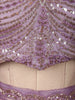 Pastel Lavender Abstract Sequins and Beads Embroidered Design Organza Party Wear Indo Western Palazzo Suit with Matching Choker Dupatta