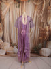 Pastel Lavender Abstract Sequins and Beads Embroidered Design Organza Party Wear Indo Western Palazzo Suit with Matching Choker Dupatta