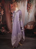 Pastel Lavender Butta Zari Embroidered Design Tissue Silk Straight Cut Salwar Suit with Matching Dupatta