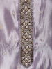 Pastel Lavender Butta Zari Embroidered Design Tissue Silk Straight Cut Salwar Suit with Matching Dupatta