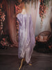 Pastel Lavender Butta Zari Embroidered Design Tissue Silk Straight Cut Salwar Suit with Matching Dupatta