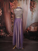 Pastel Lavender Floral Sequins and Zari Embroidered Design Tissue Party Wear Lehenga with Choker Dupatta