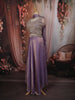 Pastel Lavender Floral Sequins and Zari Embroidered Design Tissue Party Wear Lehenga with Choker Dupatta