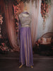 Pastel Lavender Floral Sequins and Zari Embroidered Design Tissue Party Wear Lehenga with Choker Dupatta