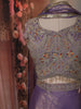 Pastel Lavender Floral Sequins and Zari Embroidered Design Tissue Party Wear Lehenga with Choker Dupatta