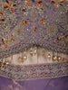 Pastel Lavender Floral Sequins and Zari Embroidered Design Tissue Party Wear Lehenga with Choker Dupatta