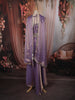 Pastel Lavender Floral Sequins and Zari Embroidered Design Tissue Party Wear Lehenga with Choker Dupatta