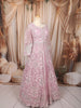 Pastel Lavender Floral Vine Sequins and Beads Embroidered Design Net Festive Wear Mastani Lehenga