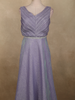 Pastel Lavender Glitter Design Net Party Wear Gown with Waist Belt