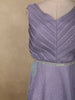 Pastel Lavender Glitter Design Net Party Wear Gown with Waist Belt