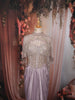 Pastel Lavender Heavy Sequins and Kartana Embroidered Design Holographic Corset Party Wear Gown with Cape