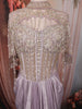 Pastel Lavender Heavy Sequins and Kartana Embroidered Design Holographic Corset Party Wear Gown with Cape