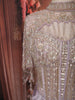 Pastel Lavender Heavy Sequins and Kartana Embroidered Design Holographic Corset Party Wear Gown with Cape