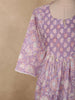 Pastel Lavender Lilac Floral Printed Design Cotton Salwar Suit with Dupatta