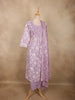 Pastel Lavender Lilac Floral Printed Design Cotton Salwar Suit with Dupatta