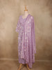 Pastel Lavender Lilac Floral Printed Design Cotton Salwar Suit with Dupatta