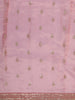 Pastel Lemon Yellow Butta Sequins Embroidered Design Pure Tissue Silk Party Wear Saree with Designer Border
