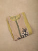 Pastel Lemon Yellow Floral Sequins Embroidered Design Georgette Unstitched Salwar Material with Dupatta