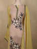 Pastel Lemon Yellow Floral Sequins Embroidered Design Georgette Unstitched Salwar Material with Dupatta