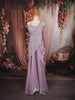 Pastel Lilac Floral Sequins and Beads Embroidered Design Organza Party Wear Lehenga with Draped Dupatta