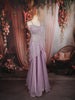 Pastel Lilac Floral Sequins and Beads Embroidered Design Organza Party Wear Lehenga with Draped Dupatta
