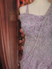 Pastel Lilac Floral Sequins and Beads Embroidered Design Organza Party Wear Lehenga with Draped Dupatta