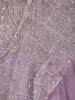 Pastel Lilac Floral Sequins and Beads Embroidered Design Organza Party Wear Lehenga with Draped Dupatta
