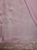 Pastel Lilac Solid Design Satin Fancy Saree with Sequins Embroidered Border
