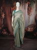 Pastel Mint Green Butta Sequins Zari Embroidered Design Pure Tissue Silk Party Wear Saree with Designer Border