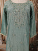 Pastel Mint Green Floral Butta Zari Embroidered Design Tissue Silk Straight Cut Salwar Suit with Matching Dupatta