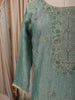 Pastel Mint Green Floral Butta Zari Embroidered Design Tissue Silk Straight Cut Salwar Suit with Matching Dupatta