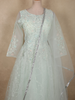 Pastel Mint Green Floral Sequins and Thread Embroidered Design Net Gown with Dupatta