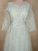 Pastel Mint Green Floral Sequins and Thread Embroidered Design Net Gown with Dupatta