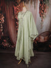 Pastel Mint Green Floral Sequins and Zari Embroidered Design Cotton Palazzo Suit with Matching Dupatta