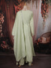 Pastel Mint Green Floral Sequins and Zari Embroidered Design Cotton Palazzo Suit with Matching Dupatta