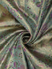 Pastel Mint Green Floral Vine Zari Woven Design Pure Kanchipuram Silk Bridal Wear Saree with Contrast Zari Border