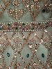 Pastel Mint Green Geometric Heavy Sequins and Beads Embroidered Design Net Indo Western Peplum Palazzo Suit with Matching Dupatta