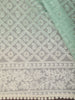 Pastel Mint Green Geometric Thread Embroidered Design Chiffon Fancy Saree with Lace Border