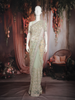 Pastel Mint Green Heavy Mirror Work and Sequins Design Net Designer Saree