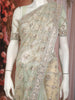 Pastel Mint Green Heavy Mirror Work and Sequins Design Net Designer Saree