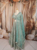Pastel Mint Green Heavy Sequins Embroidered Design Net Bridal Lehenga with Matching Dupatta